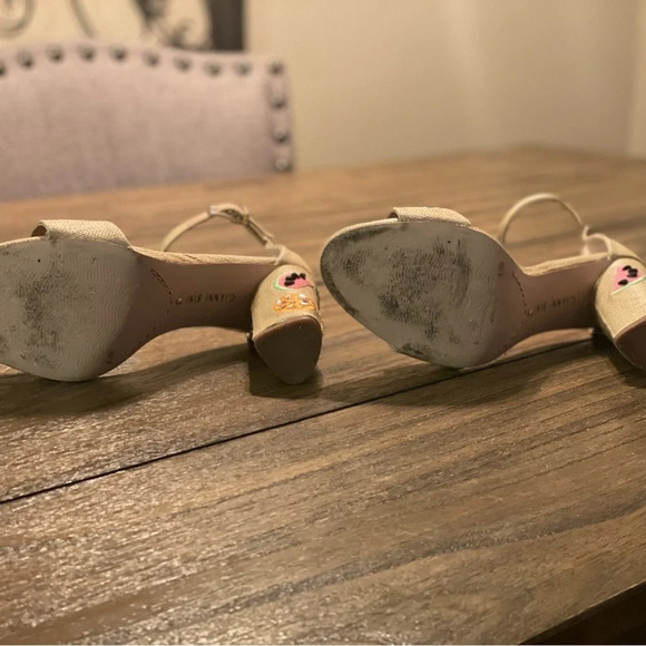 Gianni Bini Joenah Natural Straw Fruit Embellished Block Heel Sandals Size 8.5 - Picture 8 of 9